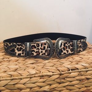 western buckle cheetah belt
